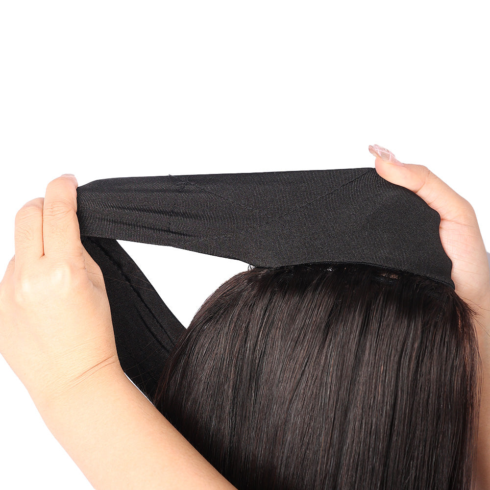 Black Beauty Hair Headband Wig Human Hair Bone Straight Human Hair Wigs Full Machine Vietnamese real hair Human Hair Wigs For Black Women Easy to Go 350%