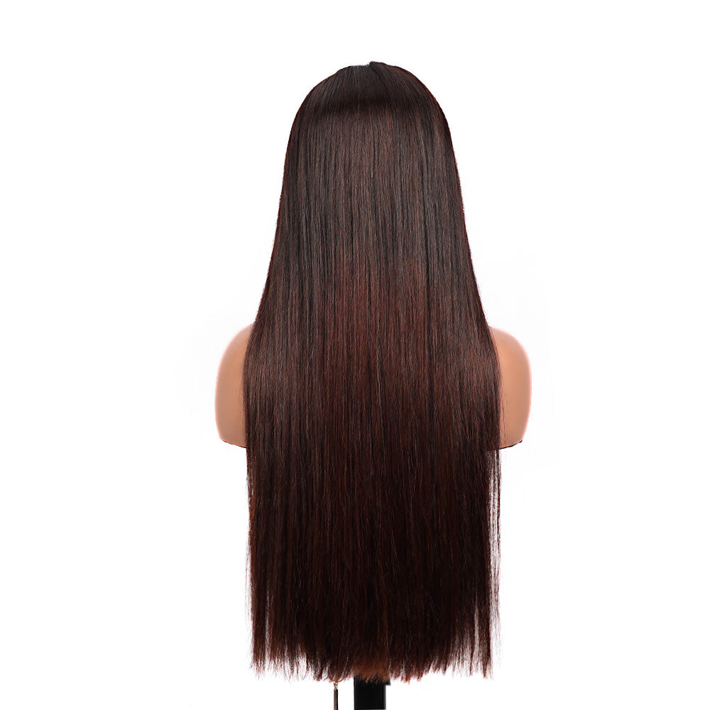 Black Beauty Hair 13X4 SDD Straight Lace Front Wig Frontal Bob OMBRE T2-4# ST 24'