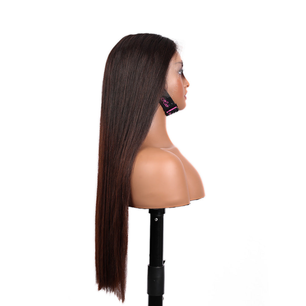 Black Beauty Hair 13X4 SDD Straight Lace Front Wig Frontal Bob OMBRE T2-4# ST 24'