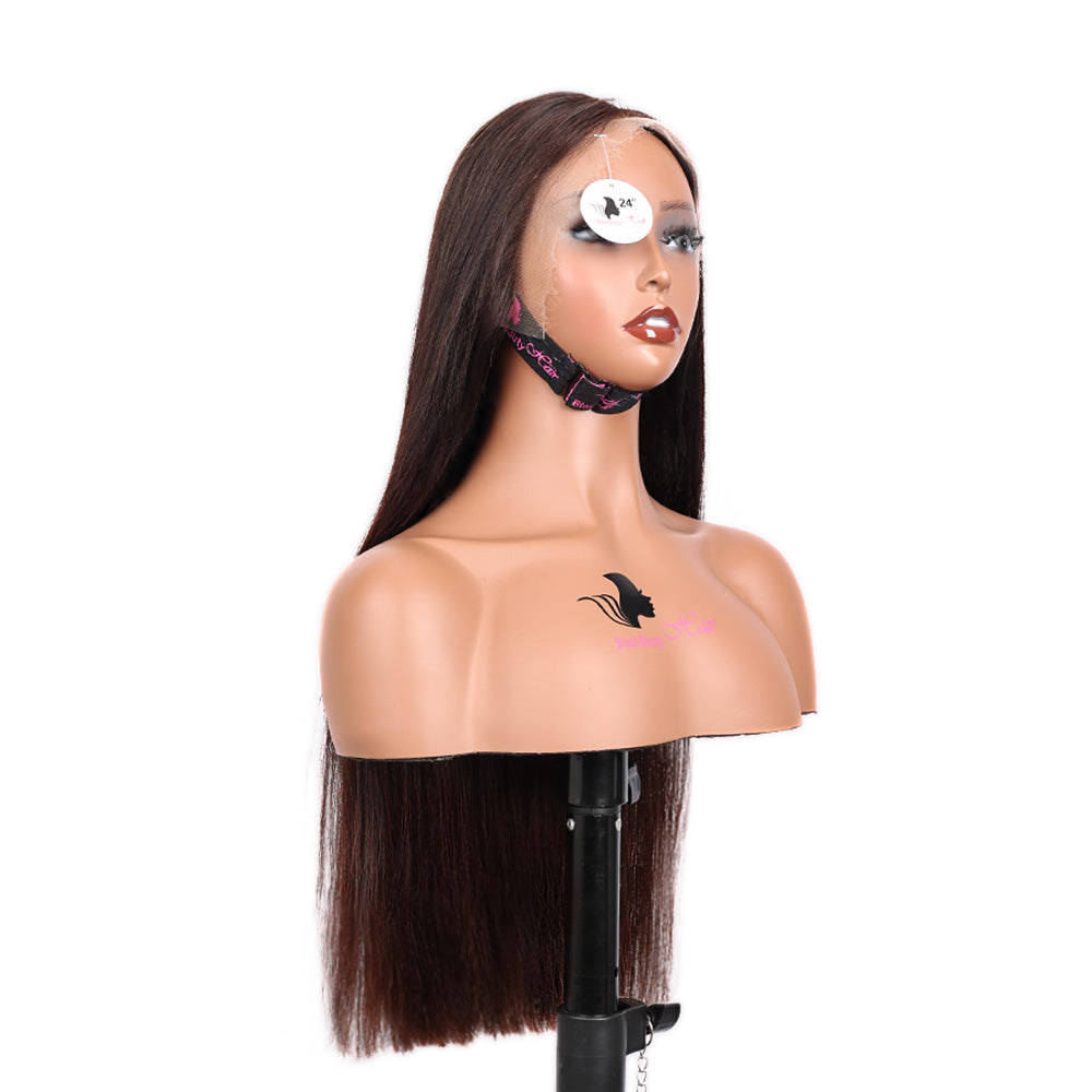 Black Beauty Hair 13X4 SDD Straight Lace Front Wig Frontal Bob OMBRE T2-4# ST 24'