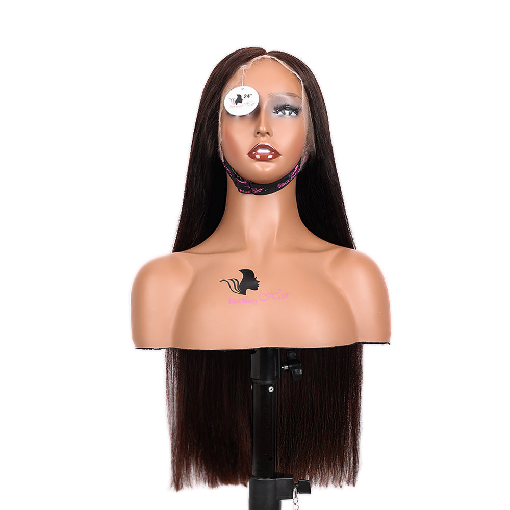 Black Beauty Hair 13X4 SDD Straight Lace Front Wig Frontal Bob OMBRE T2-4# ST 24'