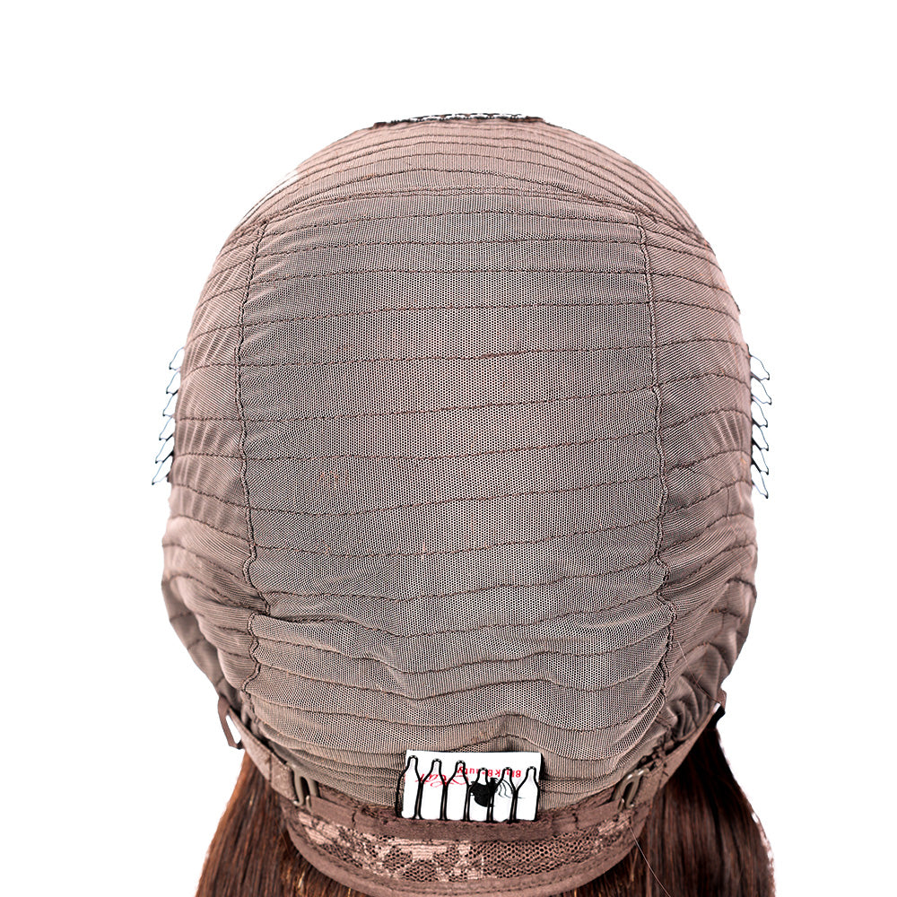 Black Beauty Hair 13X4 SDD Straight Lace Front Wig Frontal Bob OMBRE T2-4# ST 24'