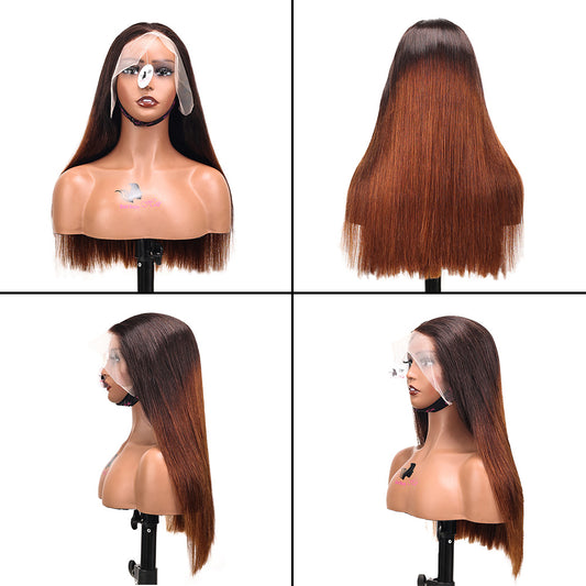 Black Beauty Hair 13X4 LACEVietnam VirgineRaw Hair SDD Frontal Bob WigOMBRÉ T2/4#