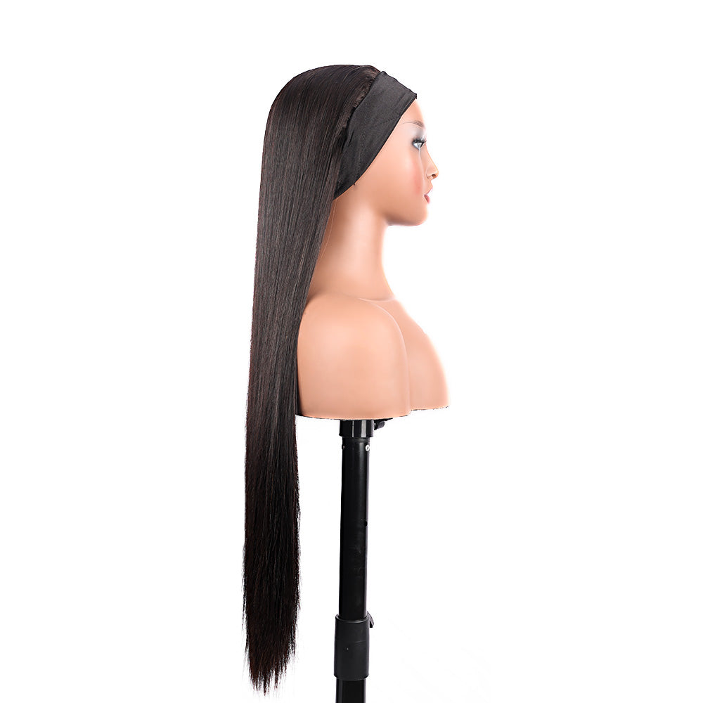 Black Beauty Hair Headband Wig Human Hair Bone Straight Human Hair Wigs Full Machine Vietnamese real hair Human Hair Wigs For Black Women Easy to Go 350%
