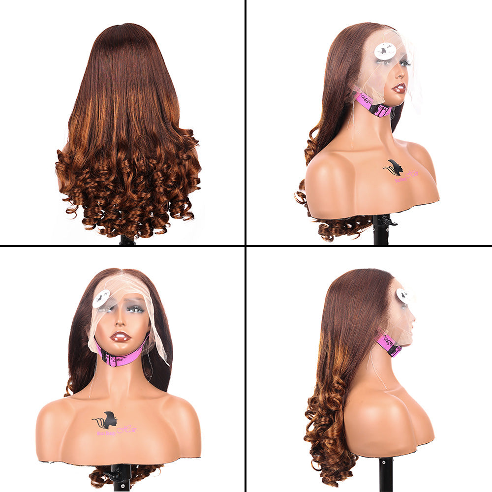 Black Beauty Hair 360 SDD Lace Front Wig Raw Hair Wig Baba Curl Wavy T2-4