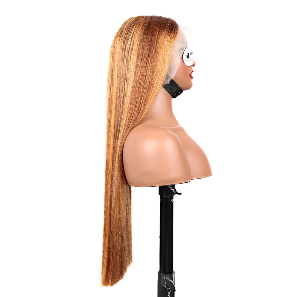 Black Beauty Hair 13X4 SDD Straight Highlight Lace Front Human Hair 300% Density