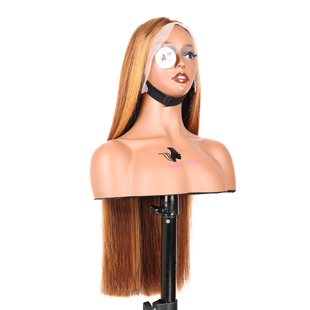 Black Beauty Hair 13X4 SDD Straight Highlight Lace Front Human Hair 300% Density