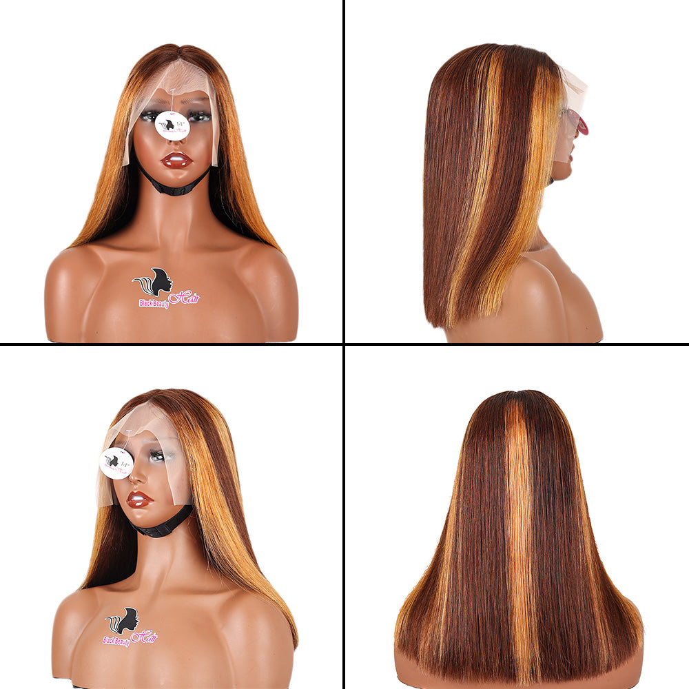 Black Beauty Hair TikTok Instagram Facebook Fan Exclusive 13X4 DD Straight Highlight Lace Front Human Hair