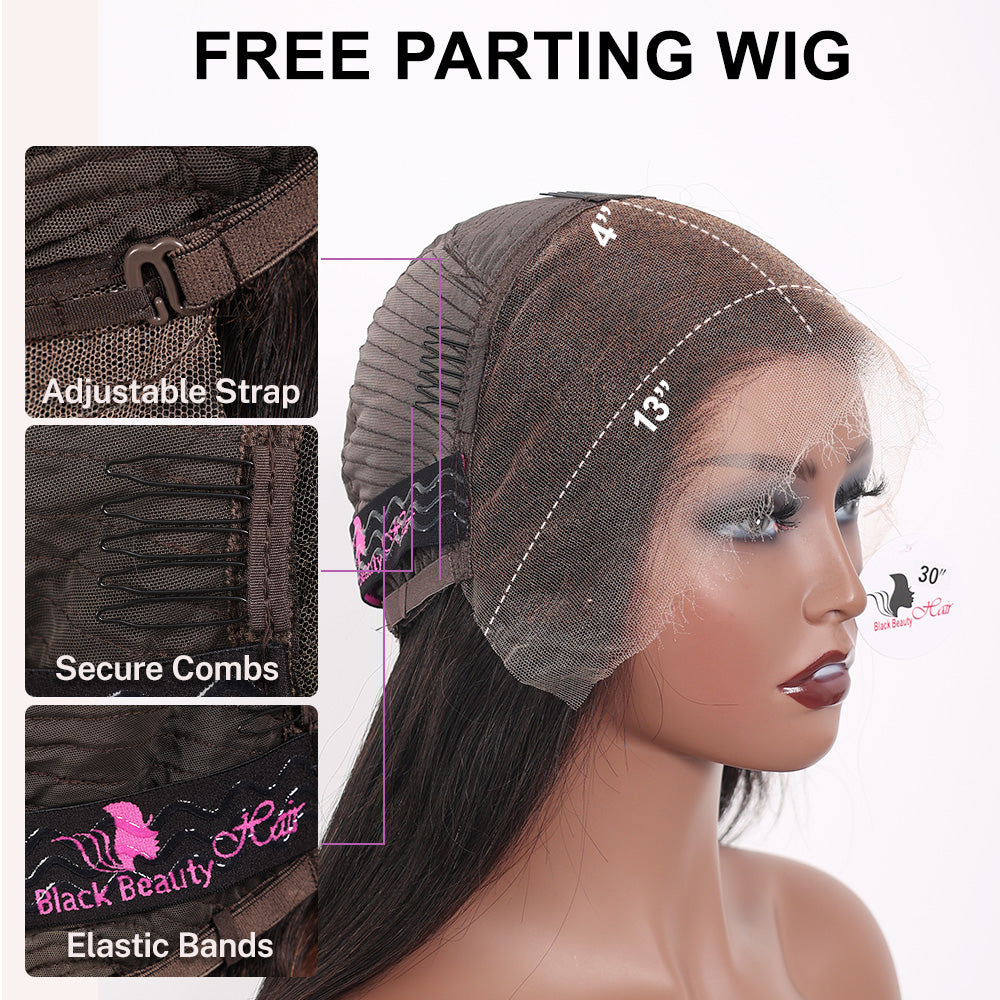 BlackBeautyHair 13×4 HD lace frontal Vietnam Raw SDD bone straight natural black