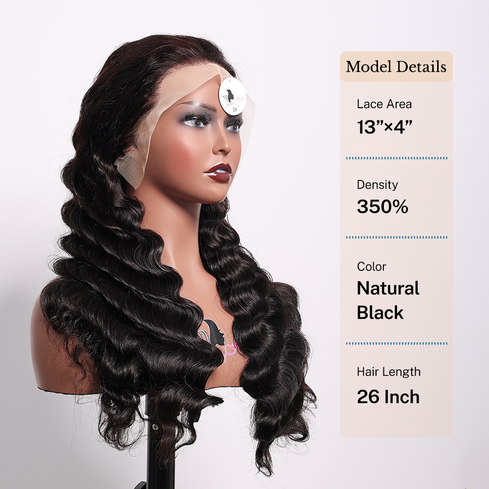 BlackBeautyHair 13X4 BBH Custom.Lace Raw Hair SDD 350% Density Funmi Wig Natural Burmese Loose Deep Wig
