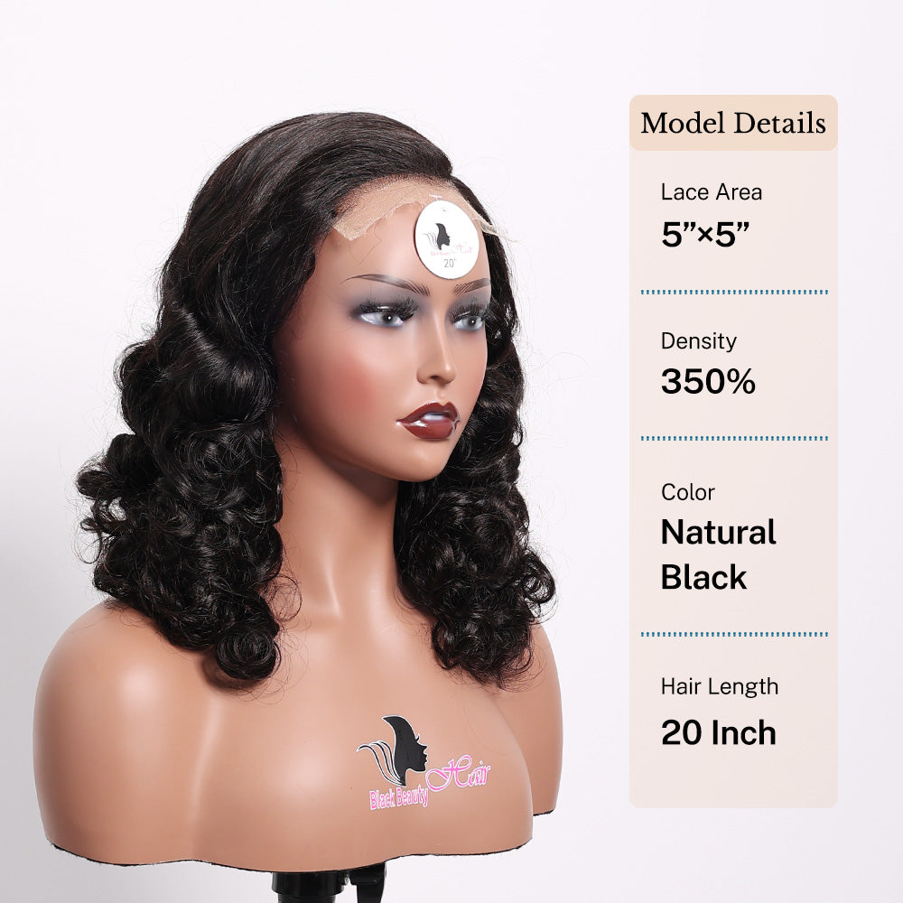 Black Beauty Hair 5×5 HD  Raw Hair SDD 350% Density Funmi Wig Natural Bouncy B