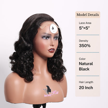 Black Beauty Hair 5×5 HD  Raw Hair SDD 350% Density Funmi Wig Natural Bouncy B