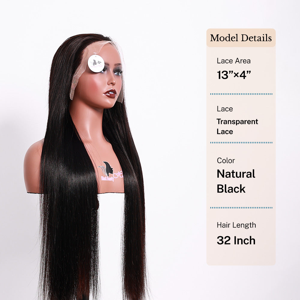 BlackBeautyHair13×4  lace frontal Vietnam Raw SDD bone straight natural black