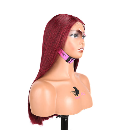 Black Beauty Hair 2X6 SDD Straight Lace Closure Wig Burgundy wig