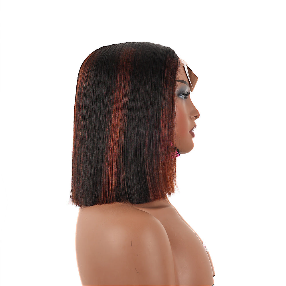 Black Beauty Hair 2×6 HD transparent lace closure Vietnam raw hair SDD donor bone straight T1b/30 color