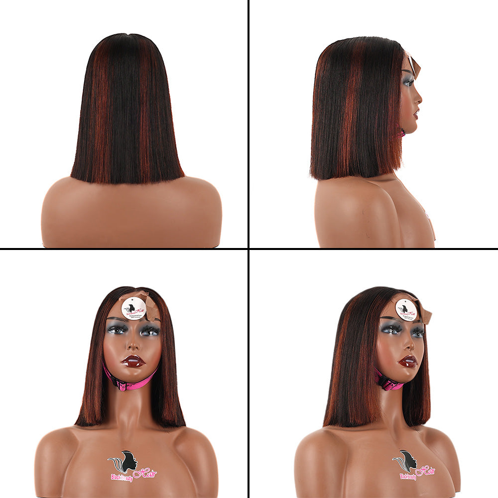 Black Beauty Hair 2×6 HD transparent lace closure Vietnam raw hair SDD donor bone straight T1b/30 color