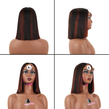 Black Beauty Hair 2×6 HD transparent lace closure Vietnam raw hair SDD donor bone straight T1b/30 color