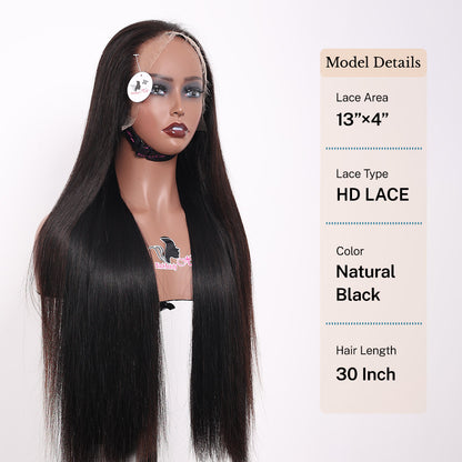 BlackBeautyHair 13×4 HD lace frontal Vietnam Raw SDD bone straight natural black