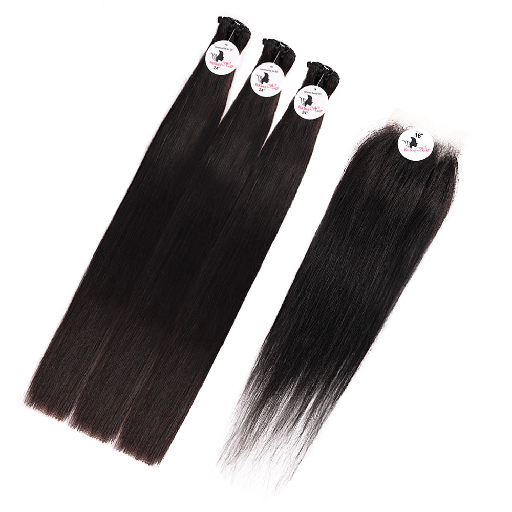 Black Beauty Hair 4x4 Straight Lace Closure With Bundles Vietnamese real hair Straight Bundles