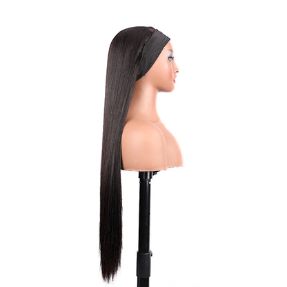 Black Beauty Hair Headband Wig Human Hair Bone Straight Human Hair Wigs Full Machine  Vietnamese real hair  Human Hair Wigs For Black Women Easy to Go 350%