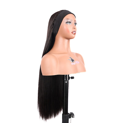 Black Beauty Hair Headband Wig Human Hair Bone Straight Human Hair Wigs Full Machine  Vietnamese real hair  Human Hair Wigs For Black Women Easy to Go 350%