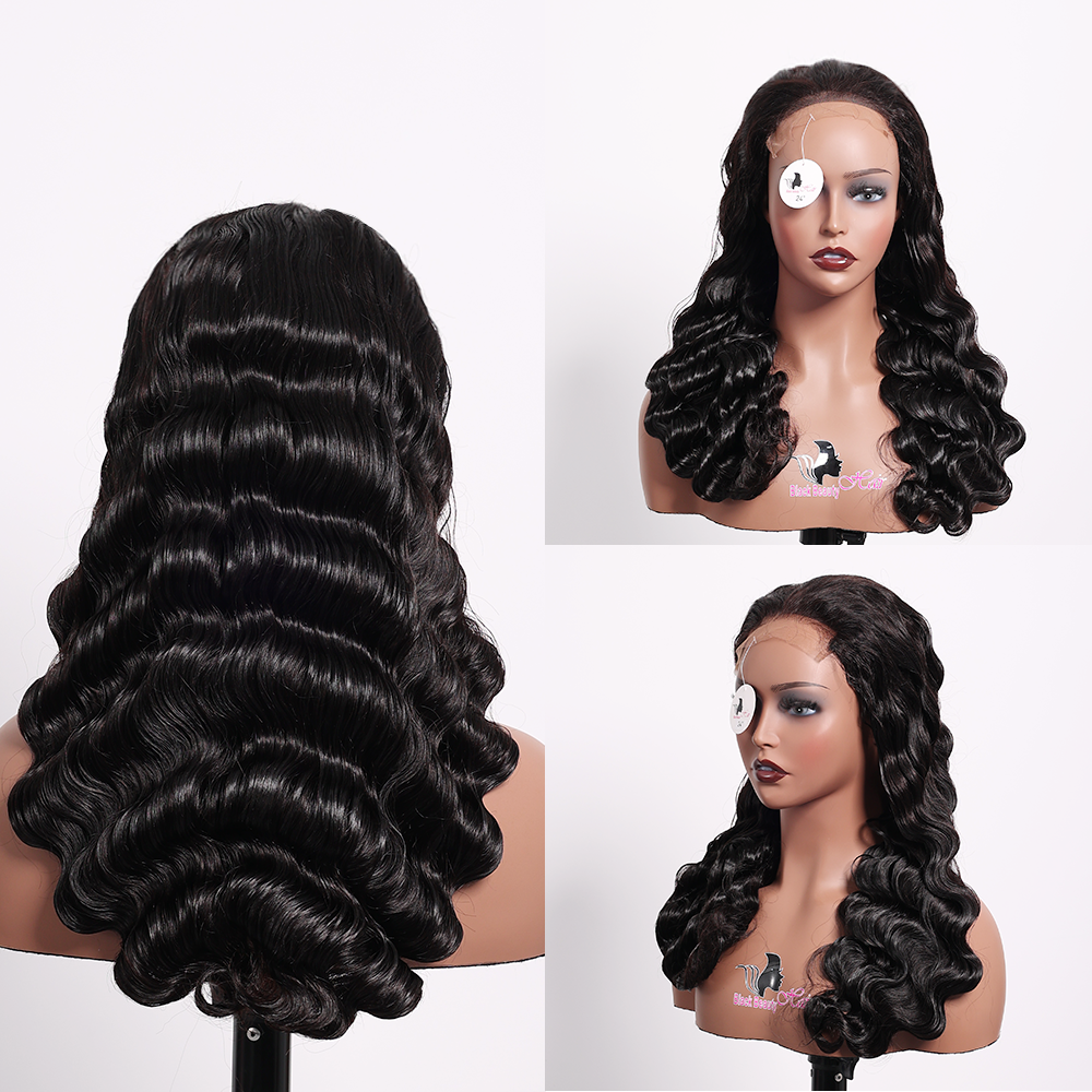 BlackBeautyHair 5×5 BBH lace closure Vietnam raw SDD 350% denisty loose deep wave funmi wig natural black