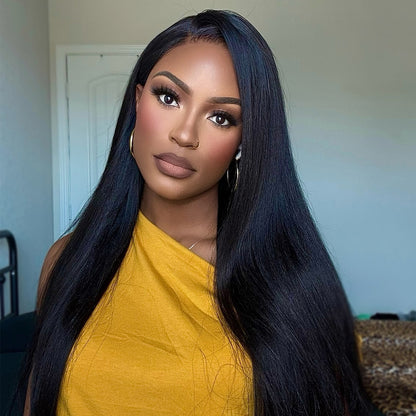 BlackBeautyHair13×4  lace frontal Vietnam Raw SDD bone straight natural black