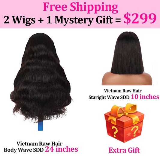 Black Beauty Hair 2 Wigs Package -0nly$299 100% Human Hair Pixie Curl SDD And Staright WavesDD