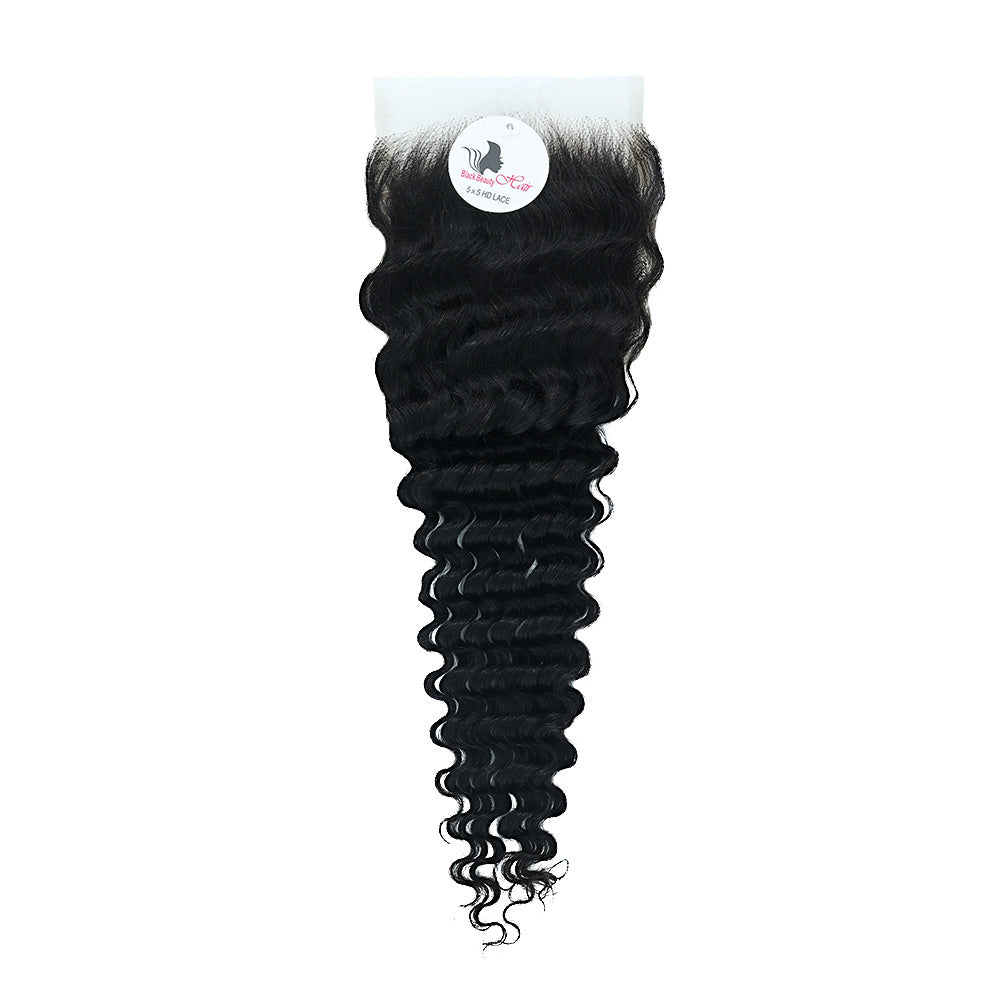 Black Beauty Hair 5X5 HD Deep  Wave Closure Vietnam Virgine Raw Hair