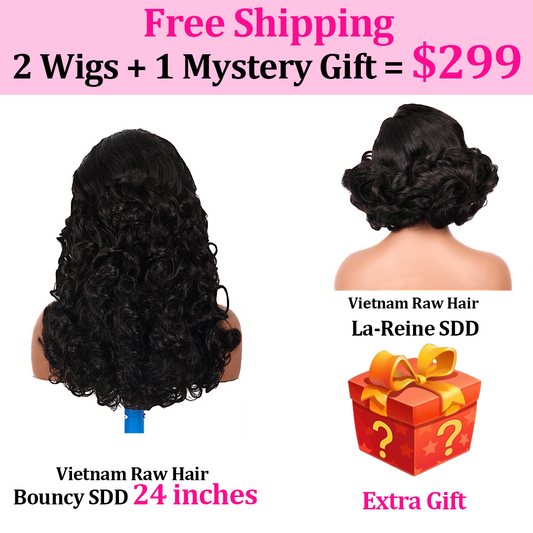 Black Beauty Hair 2 Wigs Package -0nly$299 100% Human Hair Bouncy SDD And La-Reine SDD