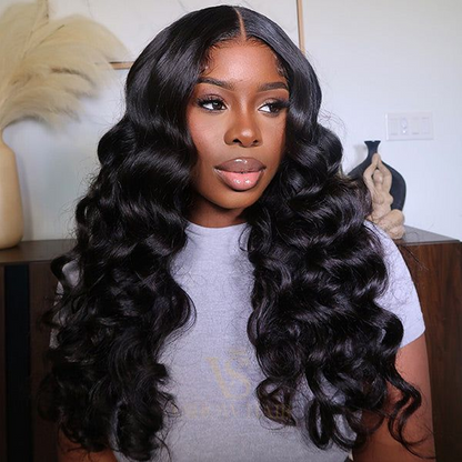 BlackBeautyHair 5×5 BBH lace closure Vietnam raw SDD 350% denisty loose deep wave funmi wig natural black