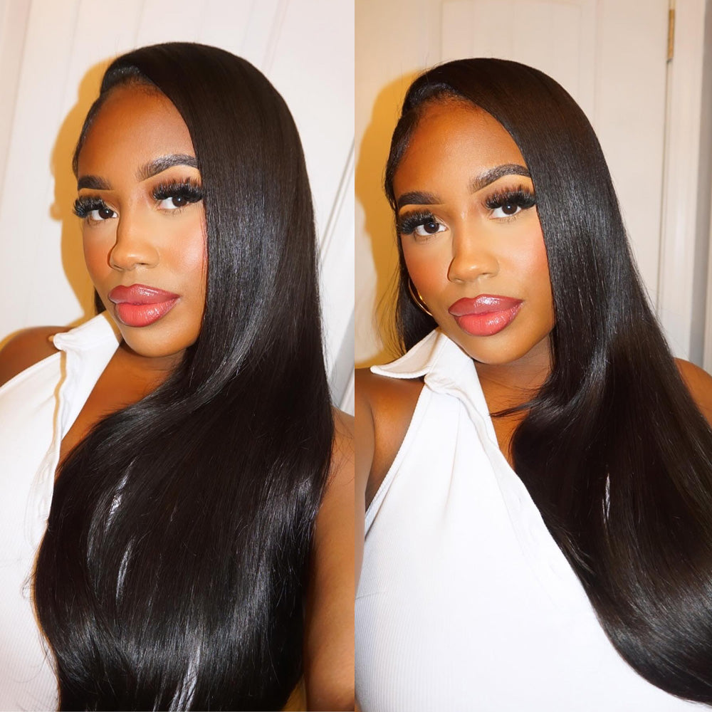 BlackBeautyHair13×4  lace frontal Vietnam Raw SDD bone straight natural black