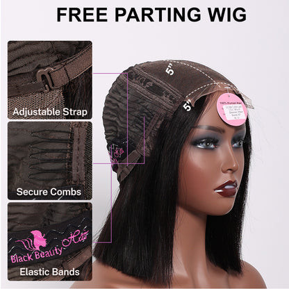 BlackBeautyHair 5×5 BBH lace closure Vietnam raw SDD Chic Blunt Donor hair bone straight natural black