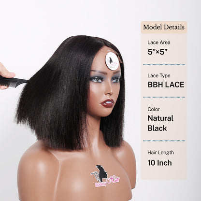 BlackBeautyHair 5×5 BBH lace closure Vietnam raw SDD Chic Blunt Donor hair bone straight natural black
