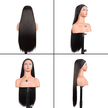 Black Beauty Hair Headband Wig Human Hair Bone Straight Human Hair Wigs Full Machine  Vietnamese real hair  Human Hair Wigs For Black Women Easy to Go 350%