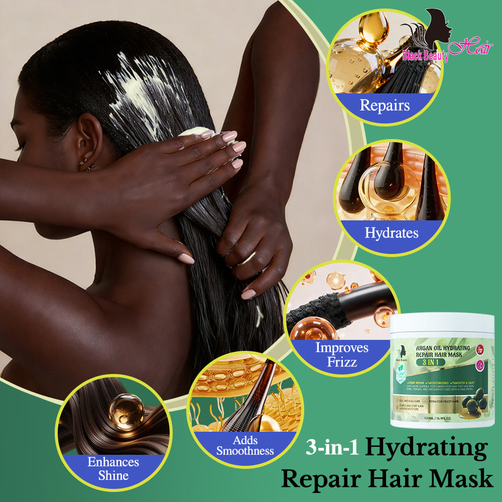 Black Beauty Hair Argan Oil Hydrating Repair Hair Mask 3-in-1