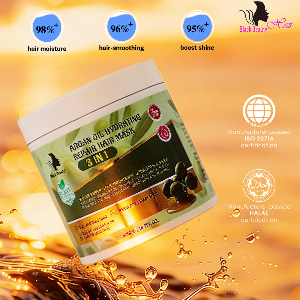 Black Beauty Hair Argan Oil Hydrating Repair Hair Mask 3-in-1