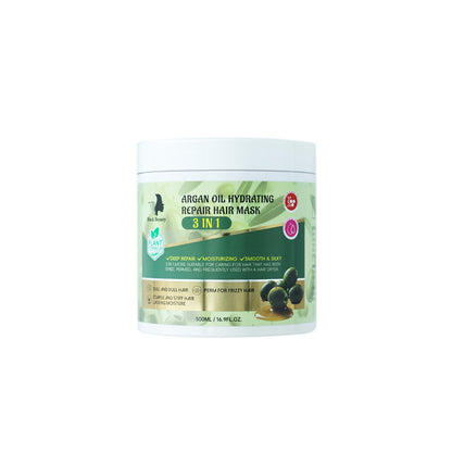 Black Beauty Hair Argan Oil Hydrating Repair Hair Mask 3-in-1