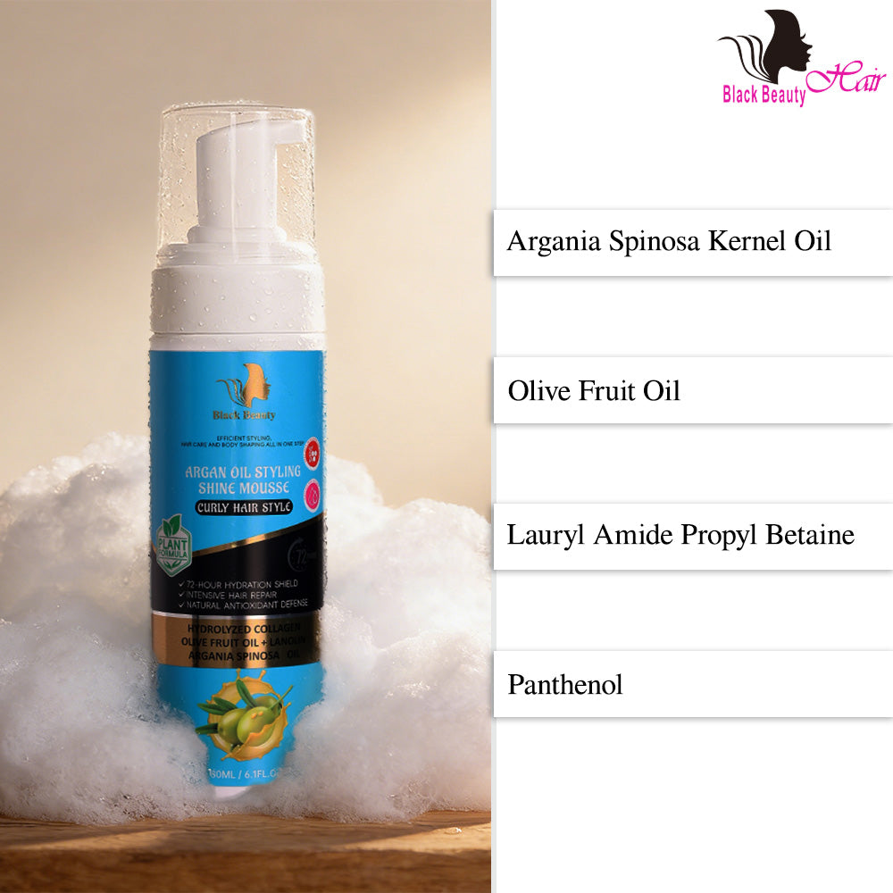 Black Beauty Hair Argan Oil Styling Shine Mousse