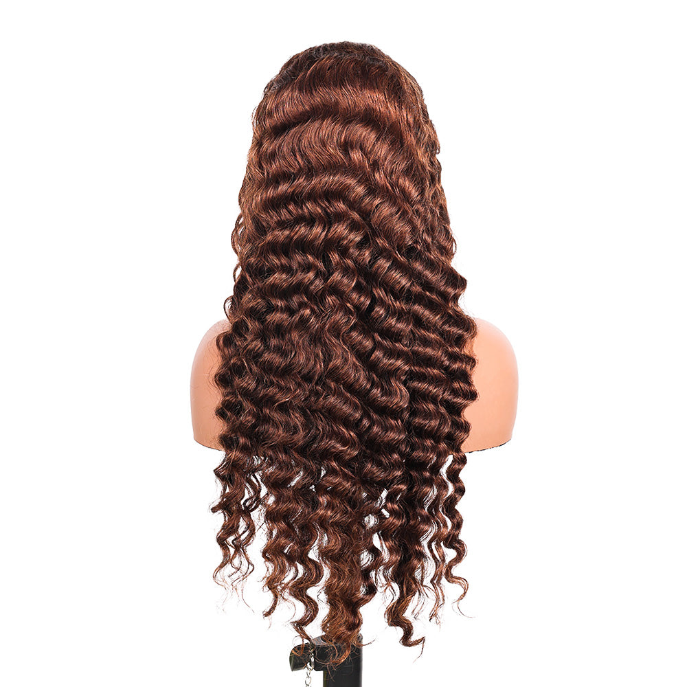 Black Beauty Hair 13X4 LACE Raw Hair SDD 350% Density Funmi Frontal Wig 4# Deep Wave