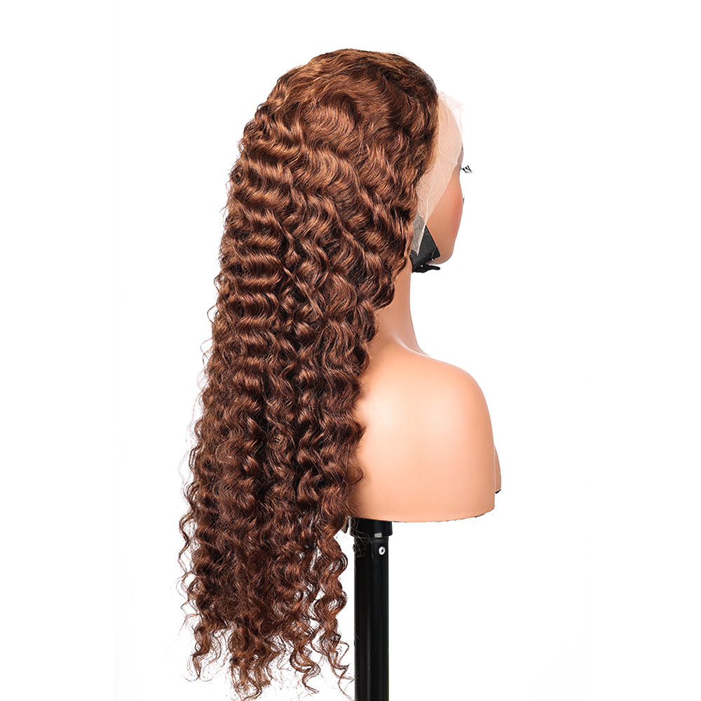 Black Beauty Hair 13X4 LACE Raw Hair SDD 350% Density Funmi Frontal Wig 4# Deep Wave