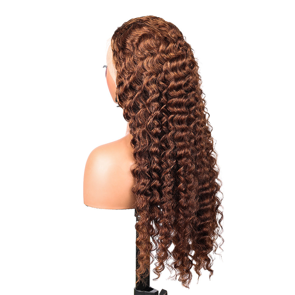 Black Beauty Hair 13X4 LACE Raw Hair SDD 350% Density Funmi Frontal Wig 4# Deep Wave