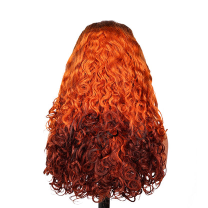 Black Beauty Hair13×4 SDD Fumi transparent lace Frontal Wig Vietnam raw hair SDD romance curl brown and orange and brown