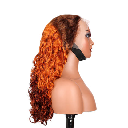 Black Beauty Hair13×4 SDD Fumi transparent lace Frontal Wig Vietnam raw hair SDD romance curl brown and orange and brown