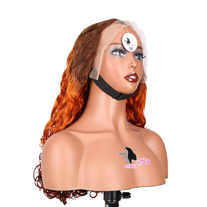 Black Beauty Hair13×4 SDD Fumi transparent lace Frontal Wig Vietnam raw hair SDD romance curl brown and orange and brown