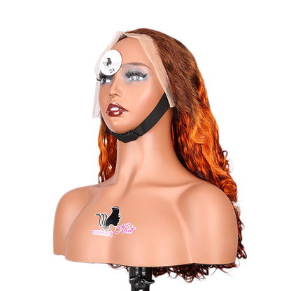 Black Beauty Hair13×4 SDD Fumi transparent lace Frontal Wig Vietnam raw hair SDD romance curl brown and orange and brown