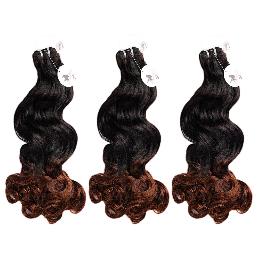 Black Beauty Hair Vietnam raw hair SDD  bouncy black and brown color bundle