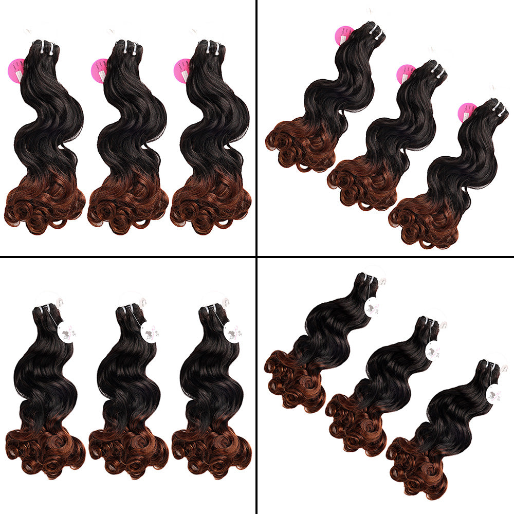 Black Beauty Hair Vietnam raw hair SDD  bouncy black and brown color bundle