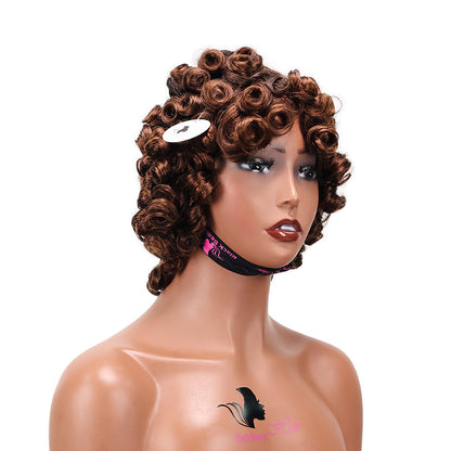 BlackbeautyHair Pixie Cut Wig Funmi WigMireille Coily CurlT1B/4#