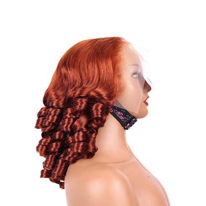 Black Beauty Hair Redish Brown Bouncy  Loose Wave 13x4 Lace Front Wig 100% Human Hair Pre-Plucked  Vietnamese real hair Hair Transparent Lace For Women